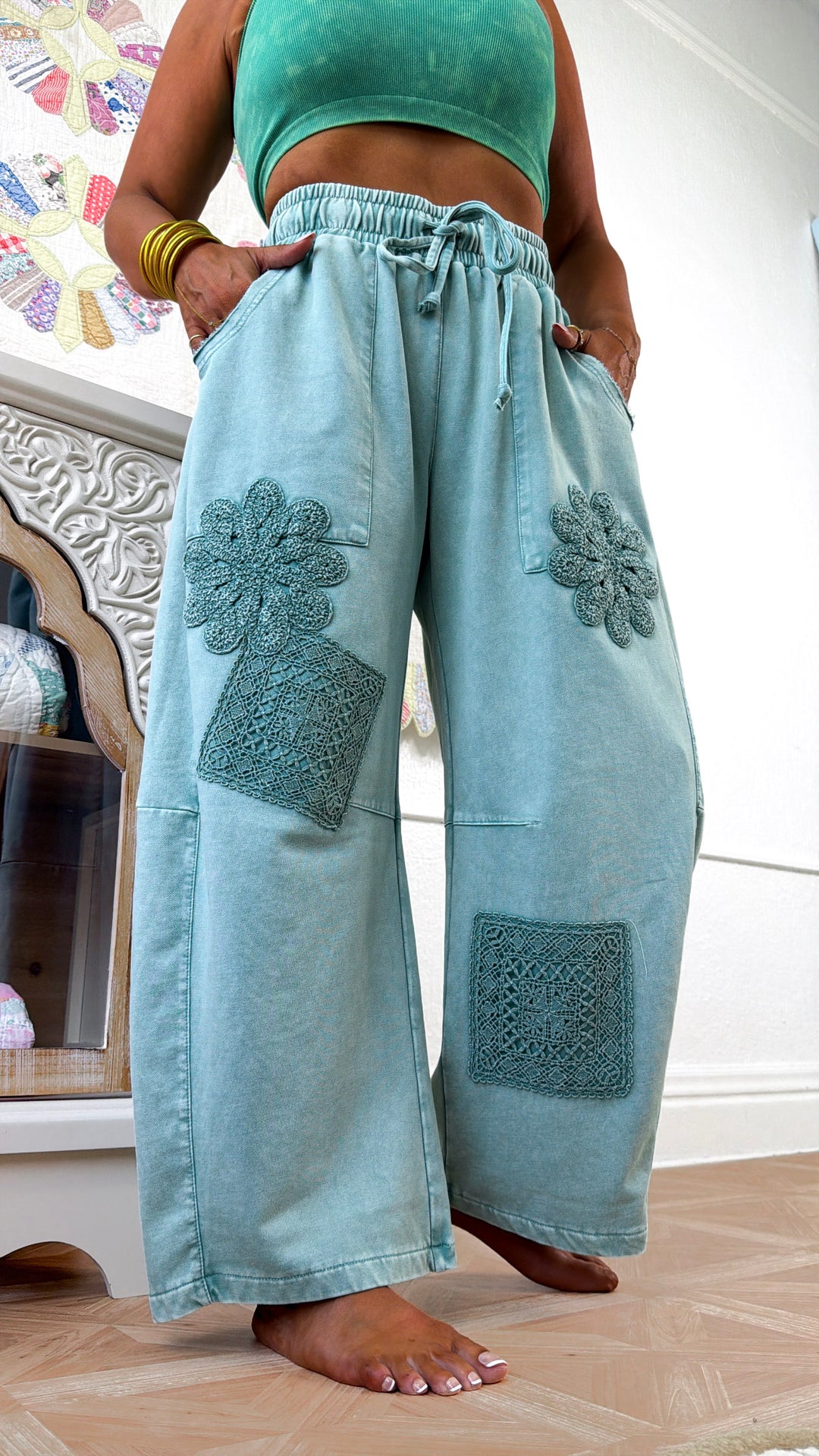 Less Is More Wide Leg Sweatpants, Soft Sage
