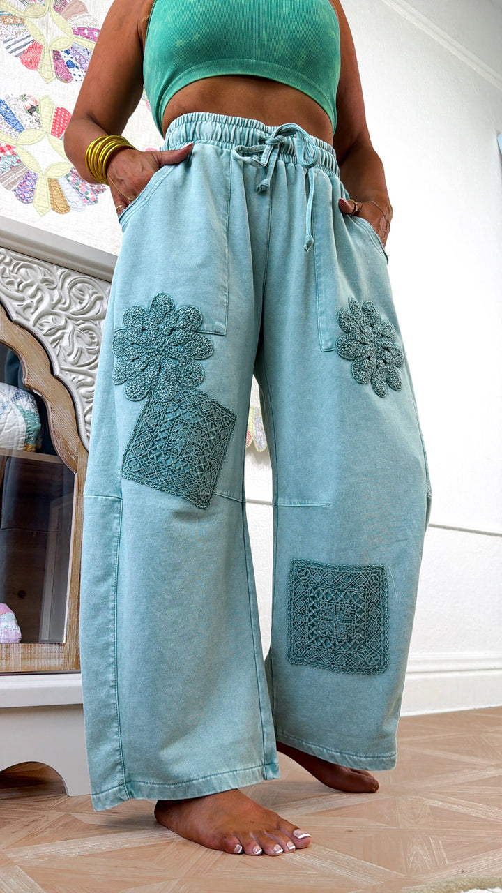 Less Is More Wide Leg Sweatpants, Soft Sage