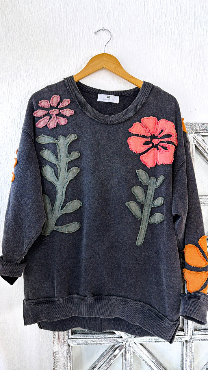 Floral Days Sweatshirt, Black