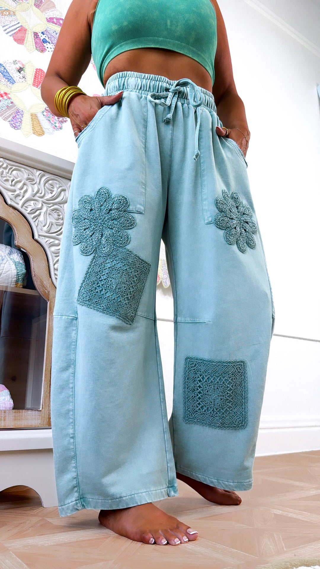 Less Is More Wide Leg Sweatpants, Soft Sage