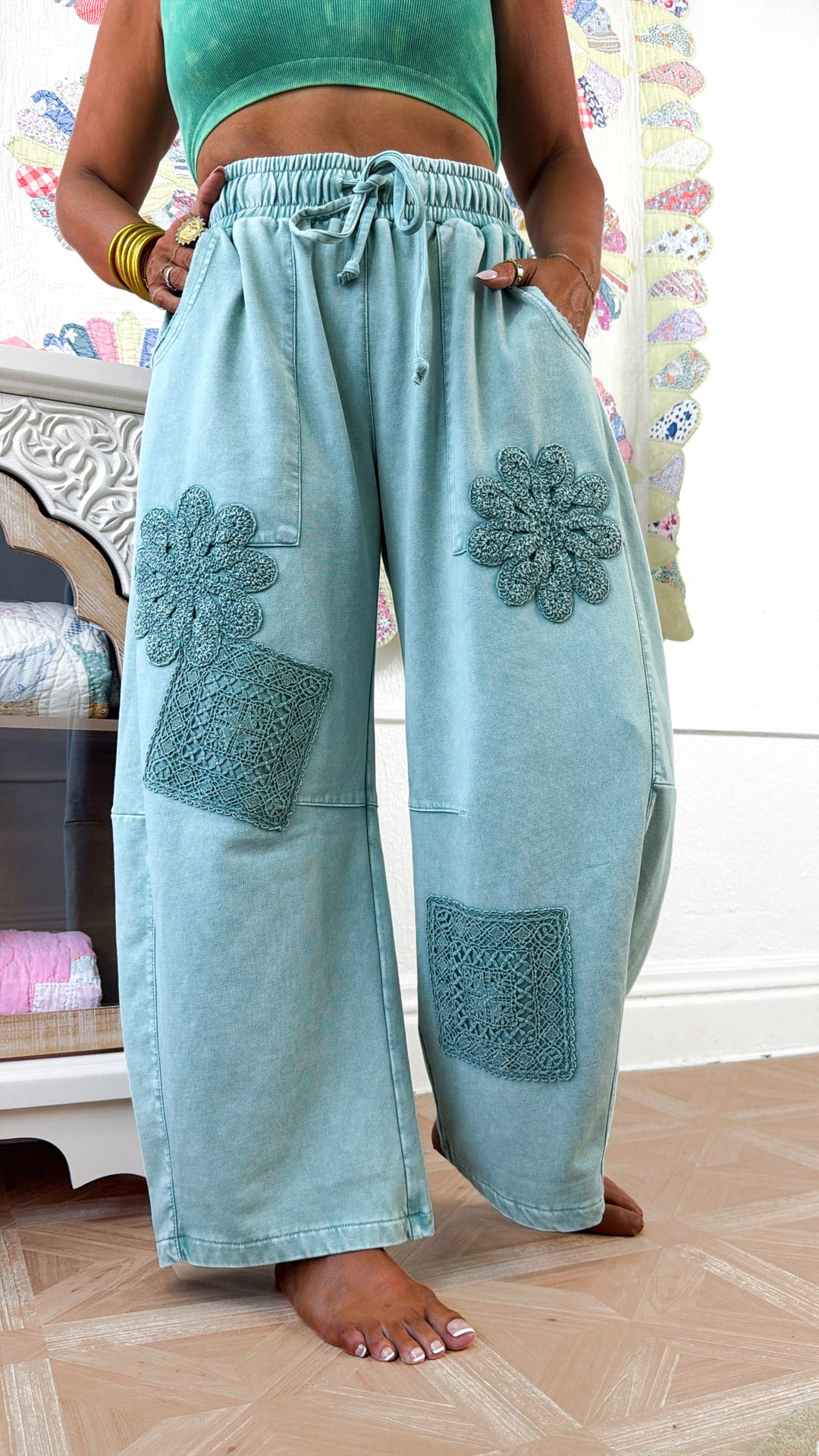Less Is More Wide Leg Sweatpants, Soft Sage