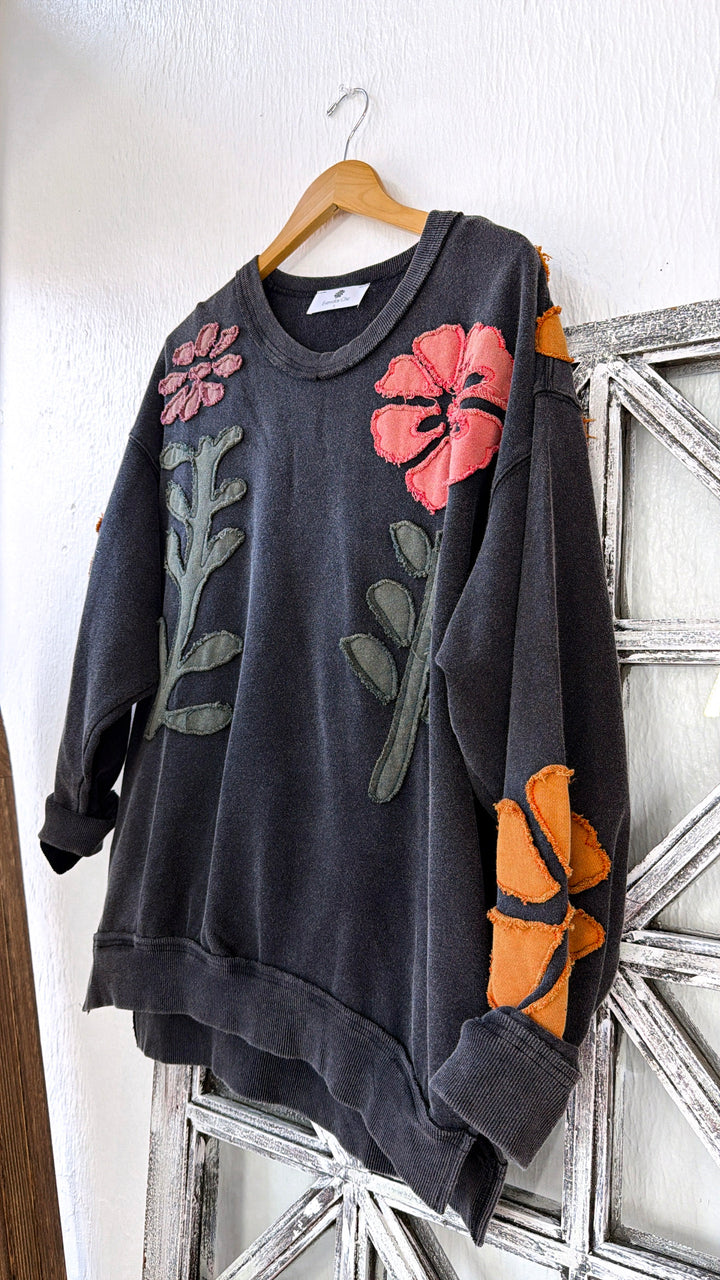 Floral Days Sweatshirt, Black