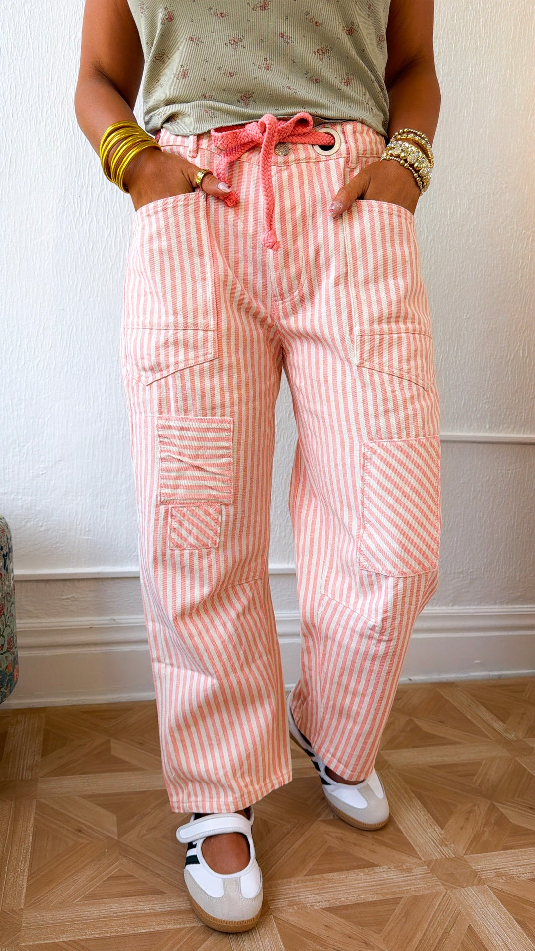 Dune Twill Barrel Pant, Coral Peach