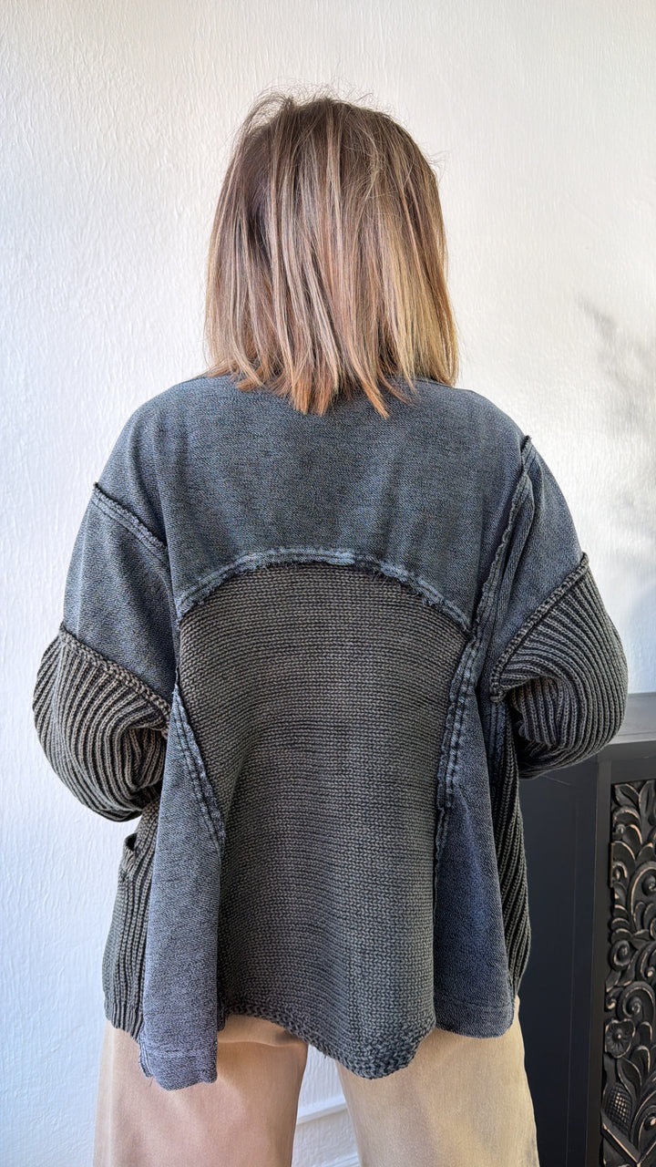 DOORBUSTER: Cable Knit Cardigan, Black