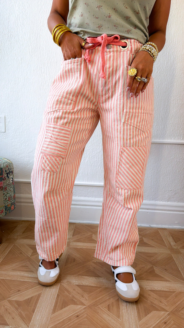Dune Twill Barrel Pant, Coral Peach