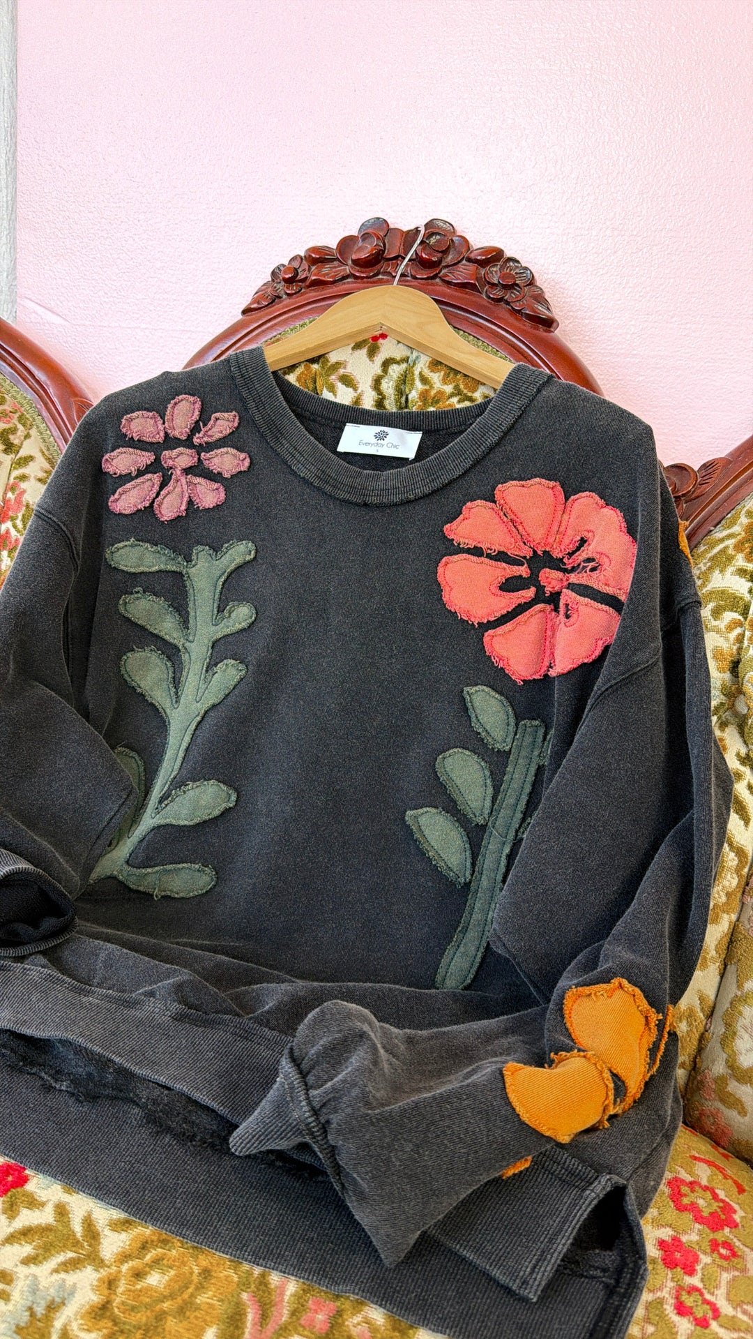 Floral Days Sweatshirt, Black