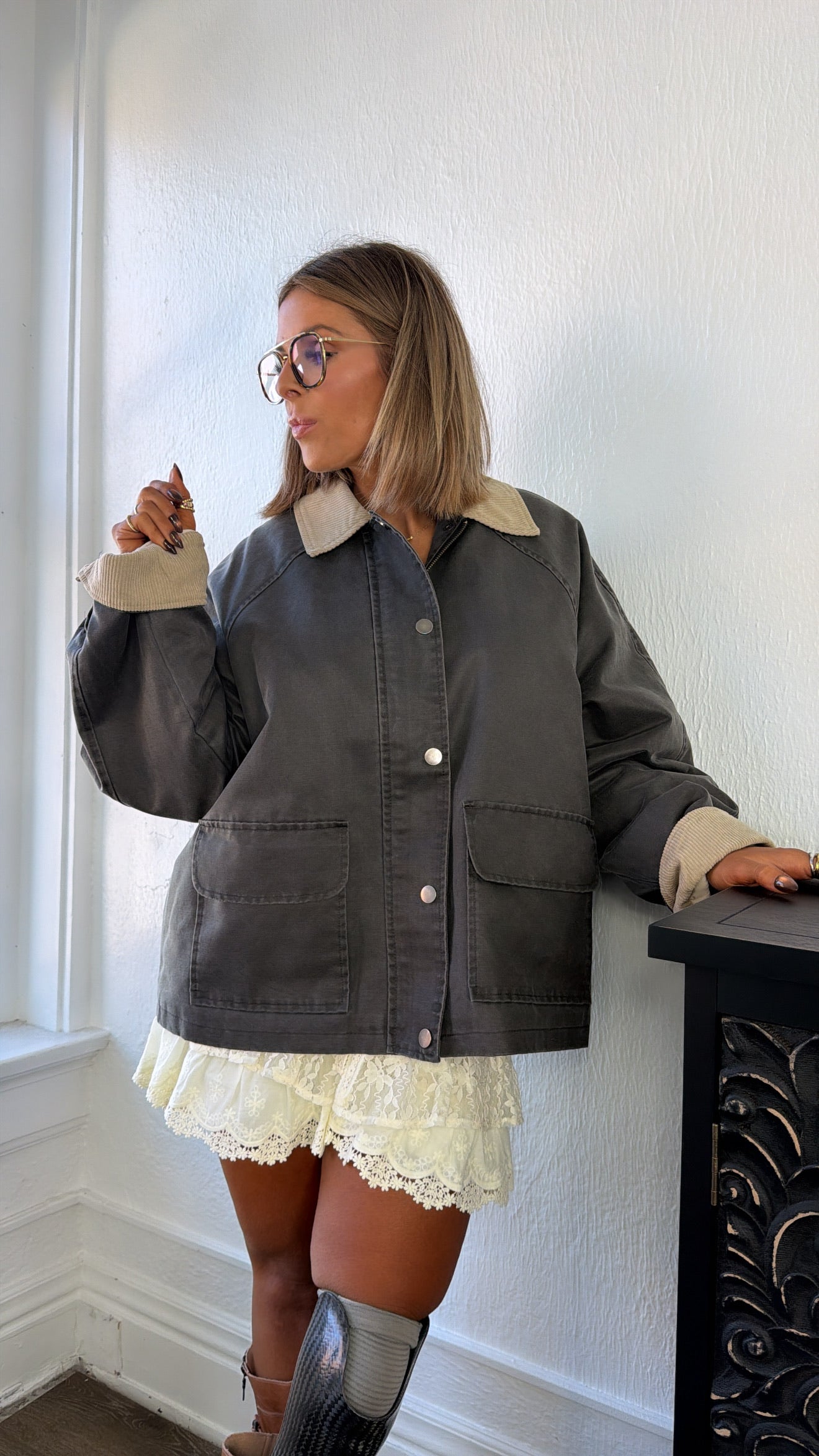 Coal Ridge Utility Jacket, Charcoal – Everyday Chic Boutique
