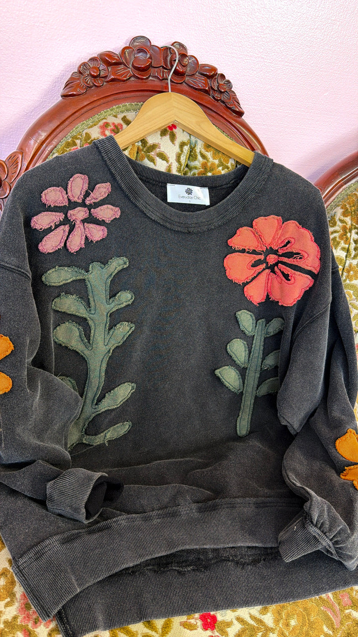 Floral Days Sweatshirt, Black