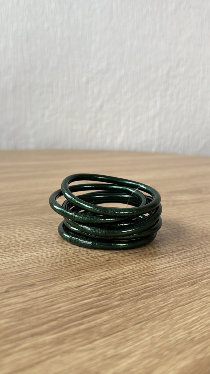 BuDhaGirl: Frond All Weather Bangle (Set of 6)- Serenity Prayer