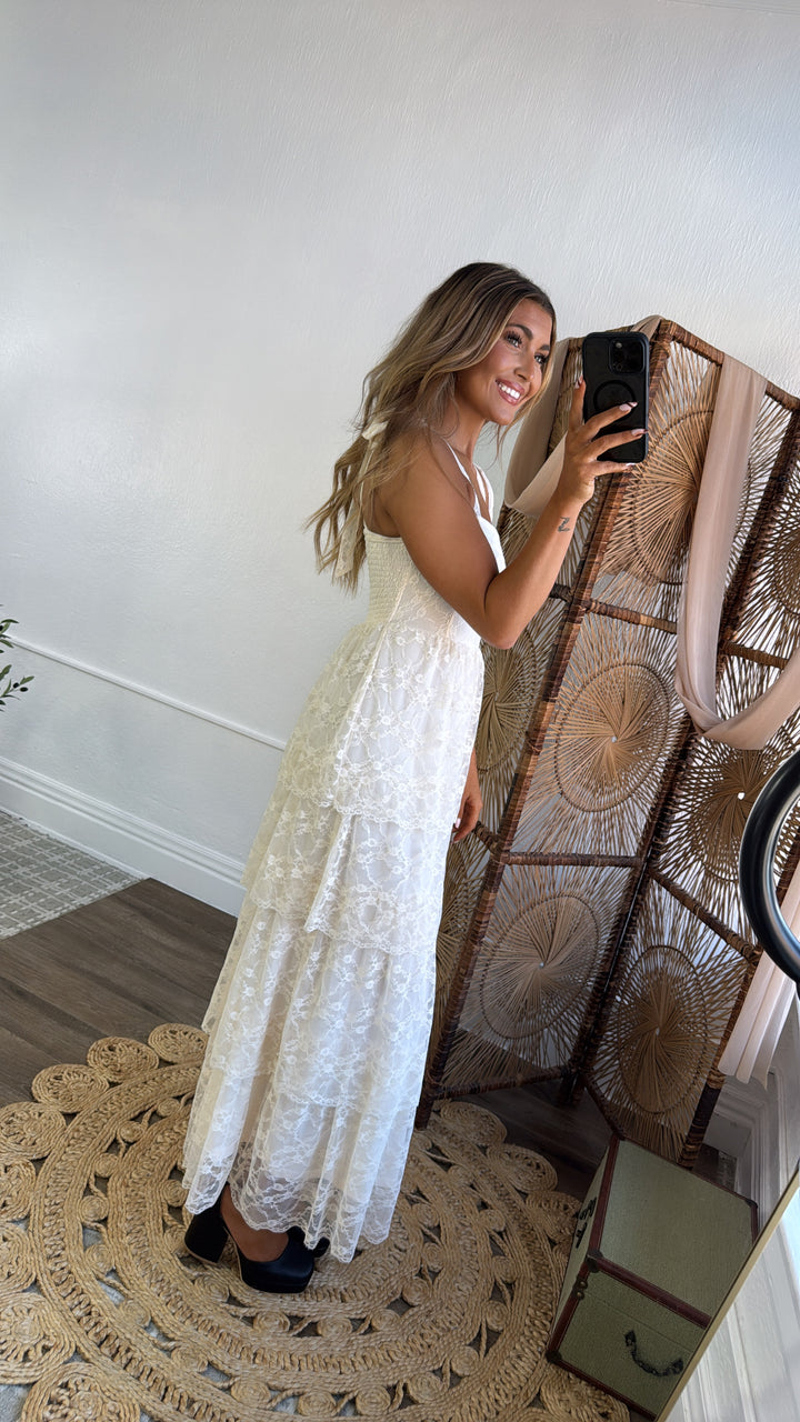 Penelope Floral Maxi Dress, Ivory