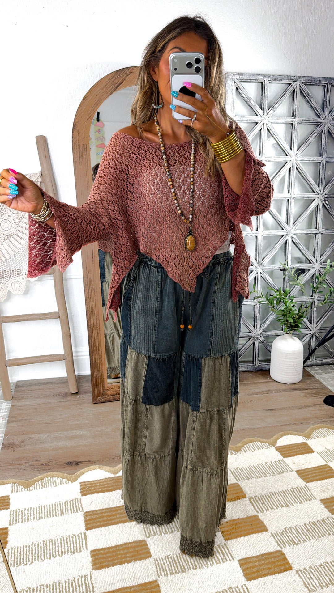 Free Spirit Crochet Top, Brick
