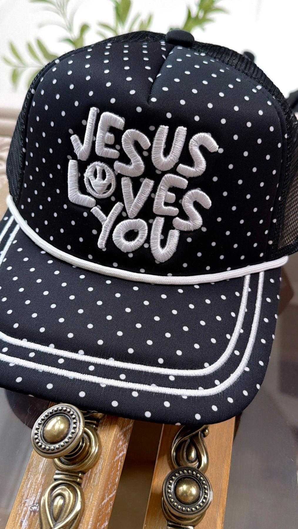 Polka Dot Jesus Love You Trucker Hat