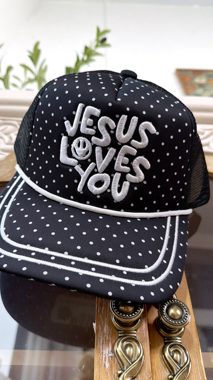 Polka Dot Jesus Love You Trucker Hat