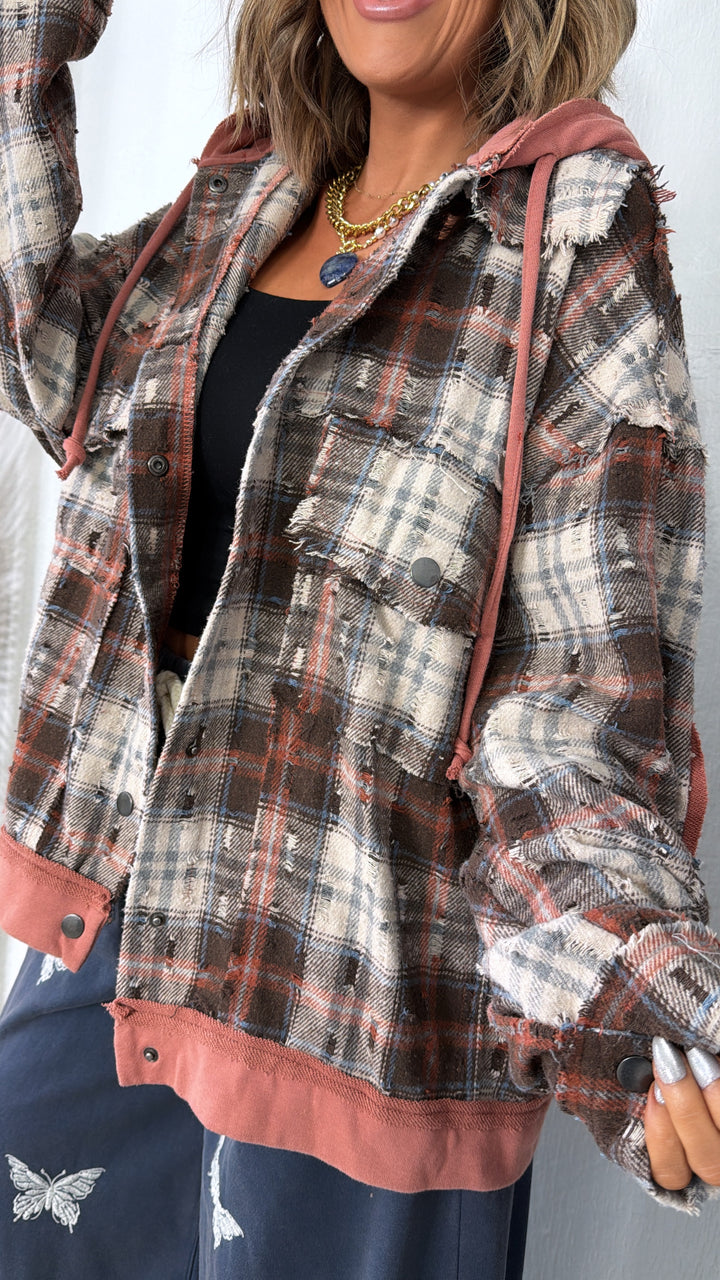 Birch Cabin Flannel Terracotta/Choc Multi