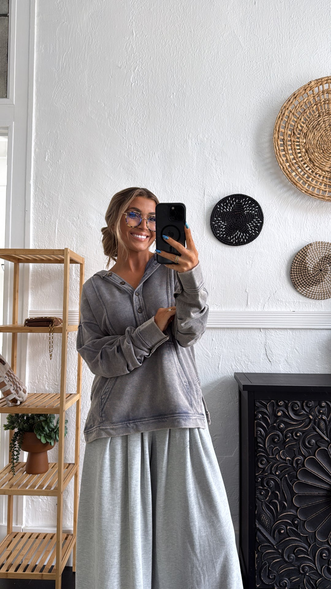 Campfire Nights Hoodie, Washed Denim