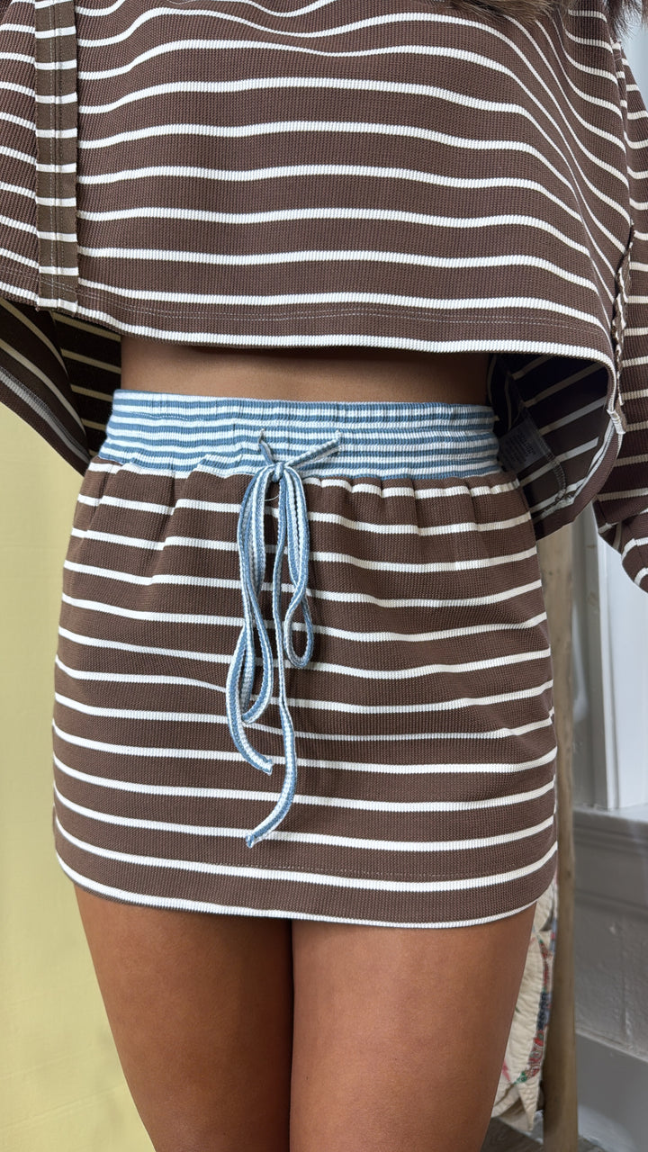 The Stripe Edit Two Piece Set, Mocha