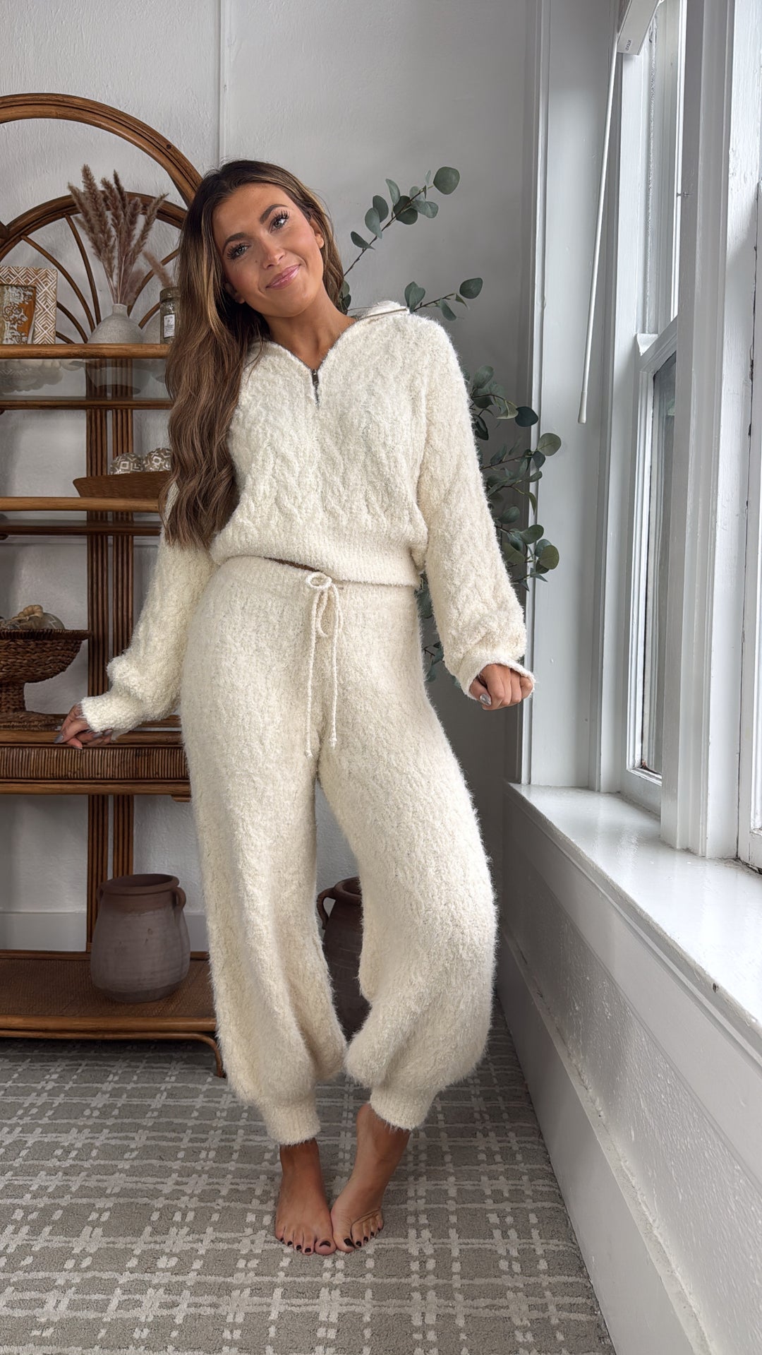 Cozy Breeze Top, Powder Cream