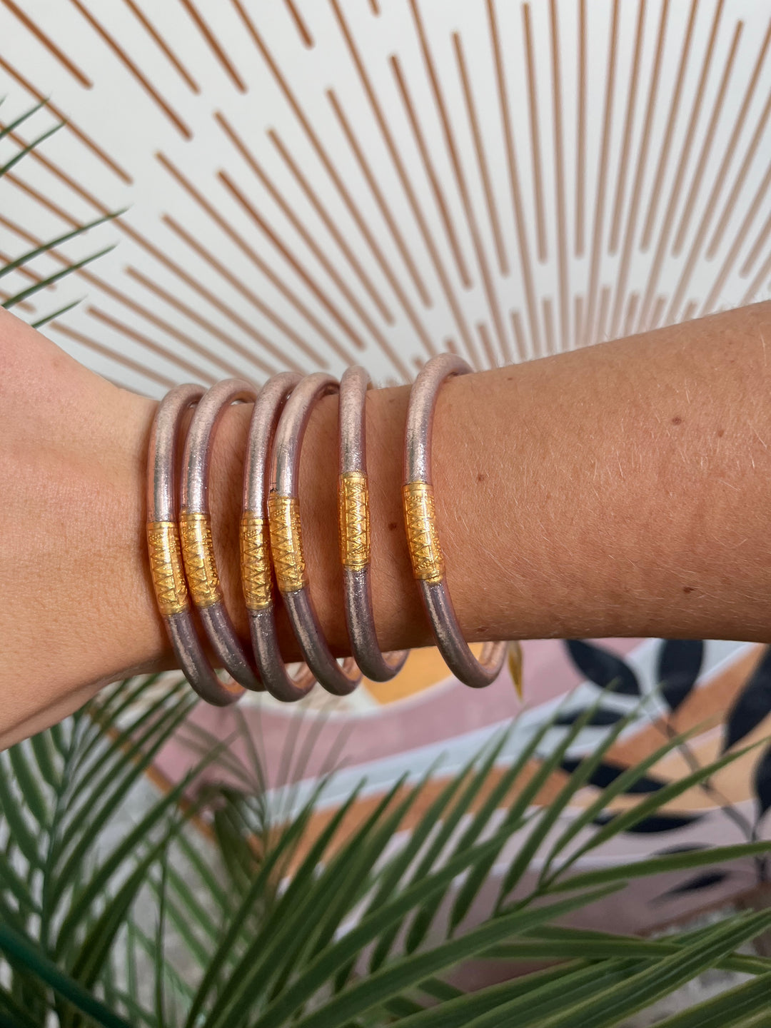 BuDhaGirl: Champagne All Weather Bangle (Set of 6)- Serenity