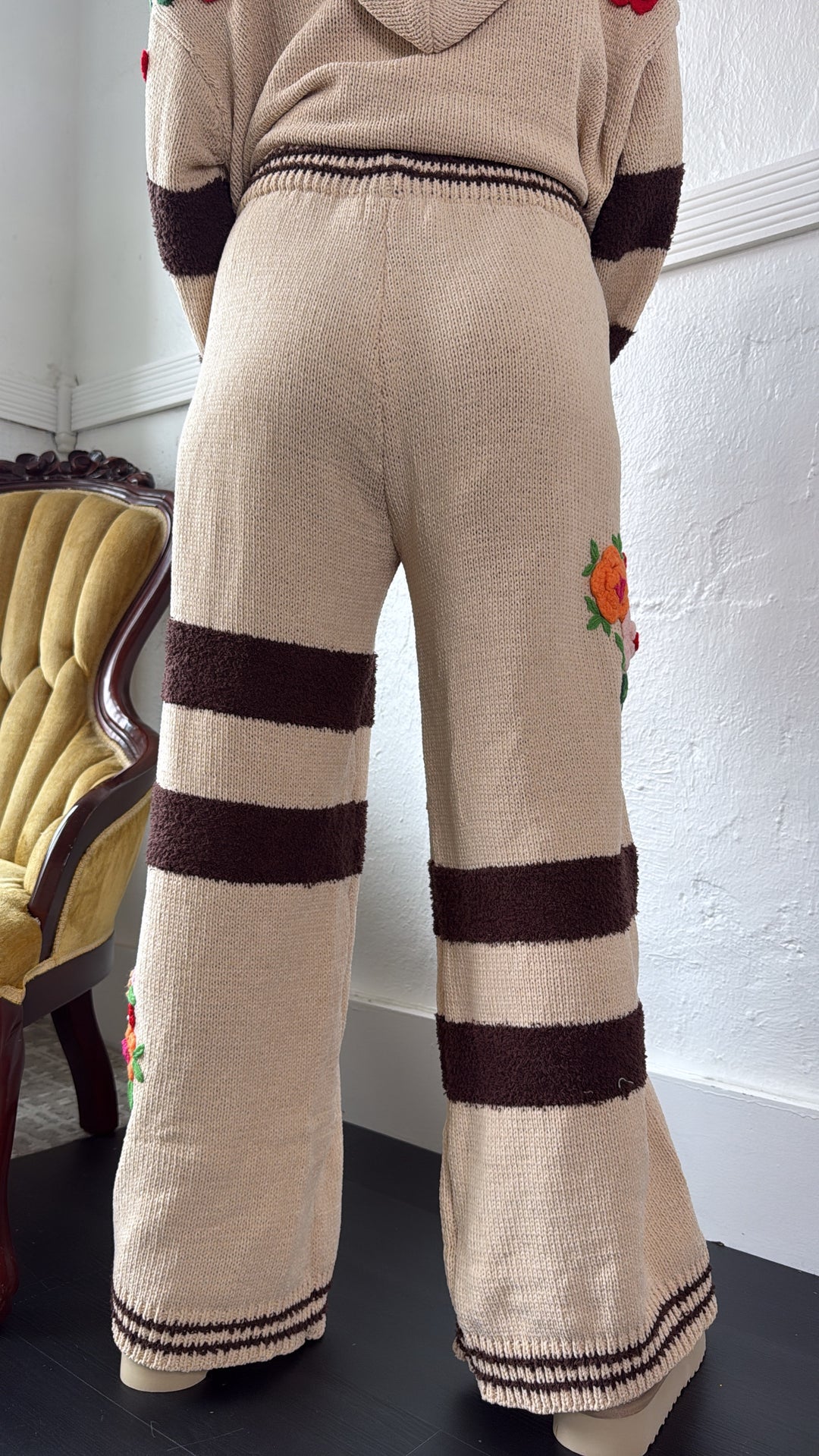 Flower Petal Pant, Mocha Multi