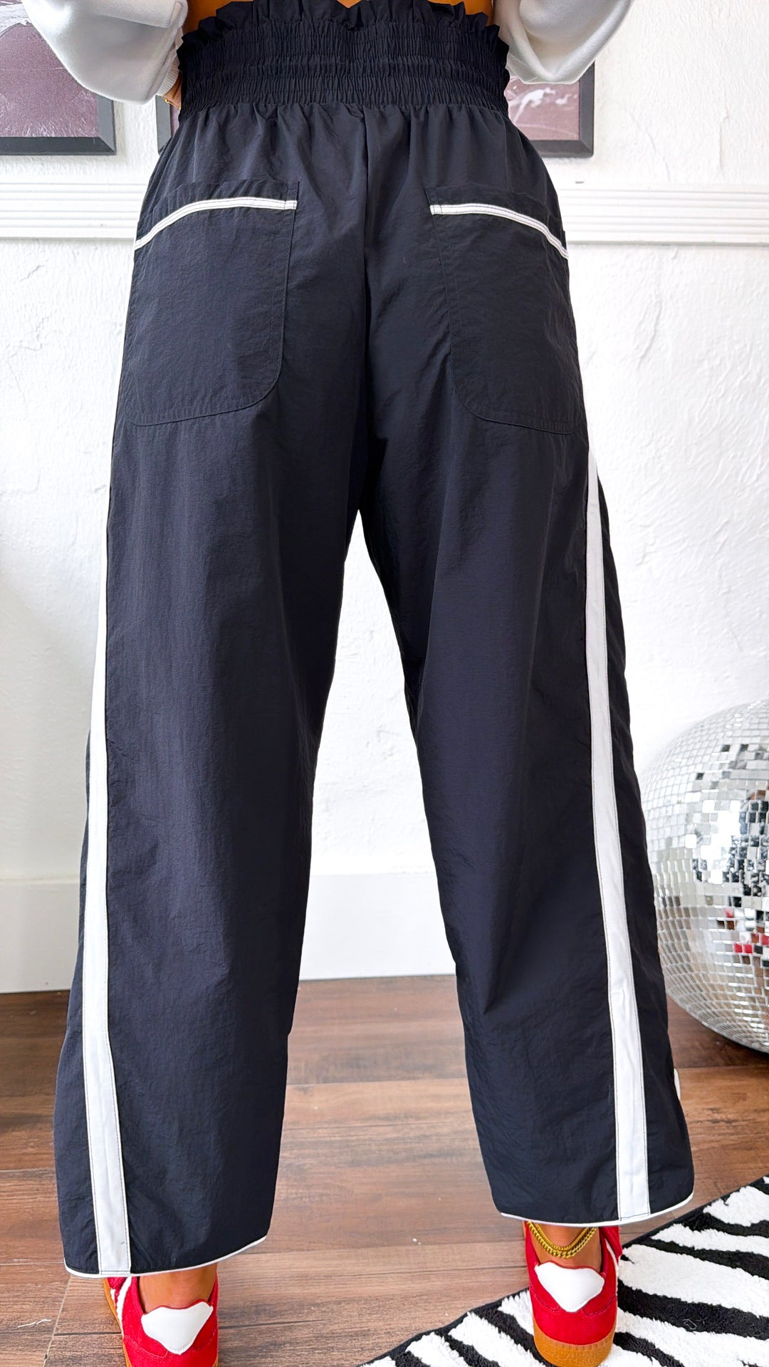 WindBreaker Contrasted Pant, Black/White