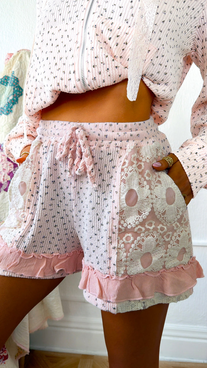 Sanibel Gauze Shorts, Pink Floral