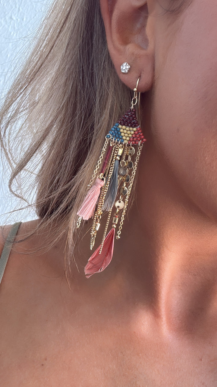 Boho Dreams Dangle Earrings, Multi Color