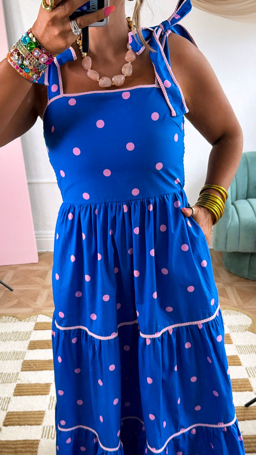 blue and pink summer dress Baltic Born Womens Myers Dress | Blue + Pink Floral