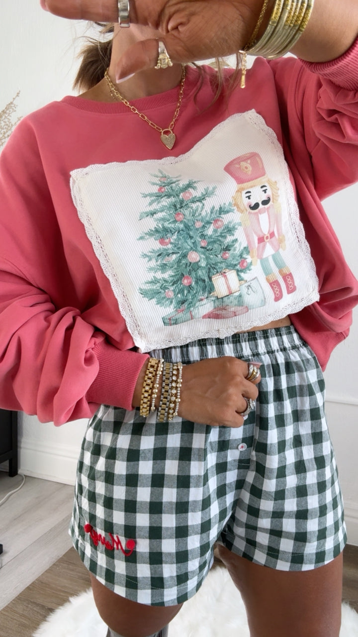 Nutcracker Christmas Sweatshirt, Dk. Coral