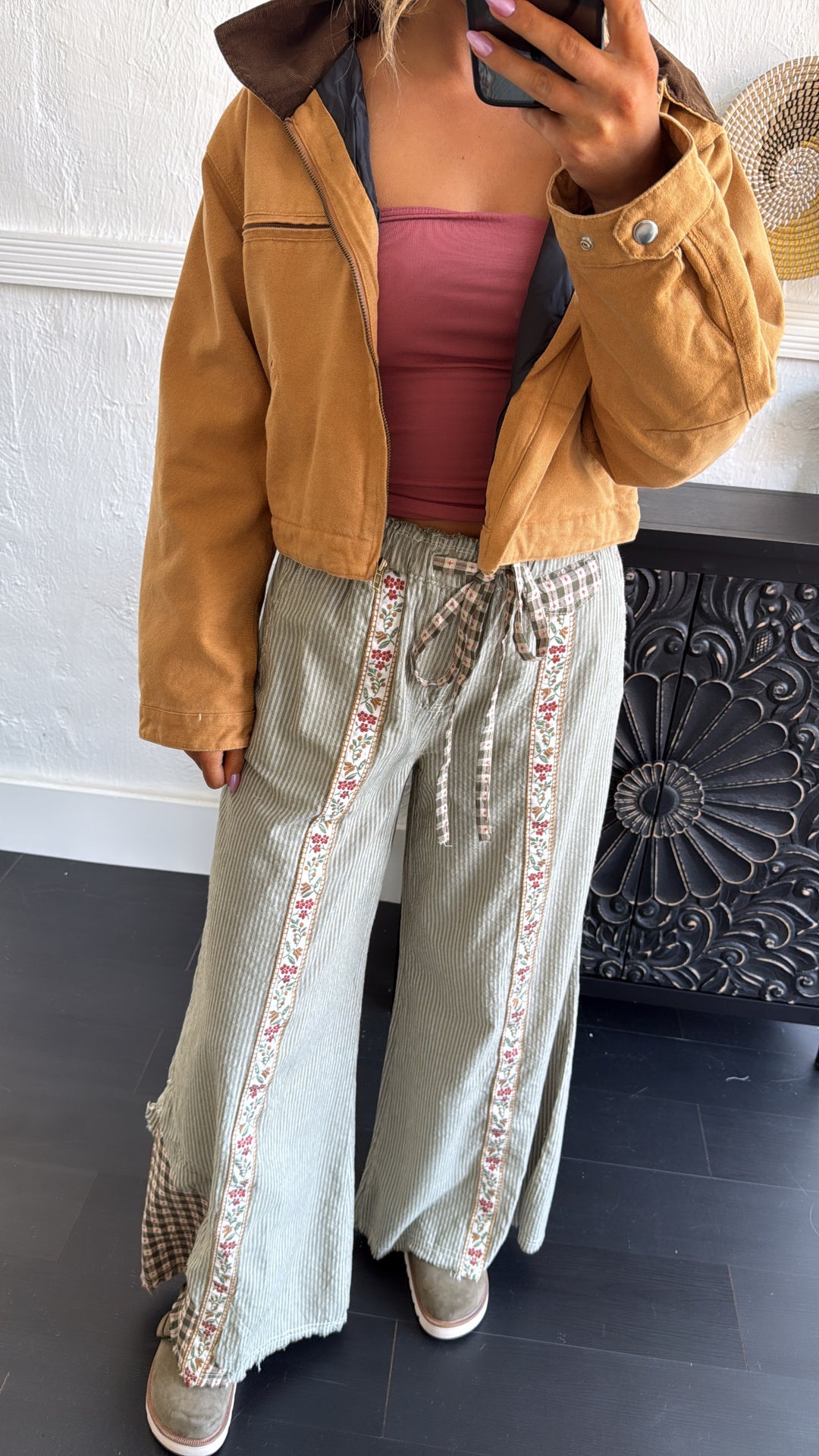 Overtime Cropped Vintage Work Jacket, Camel