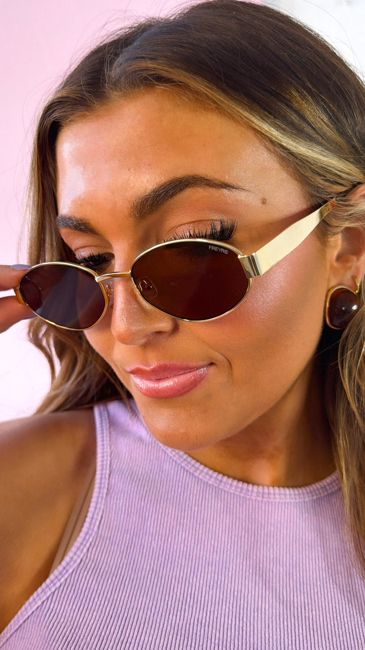 FREYRS Soho Sunglasses WHS - Gold / Brown