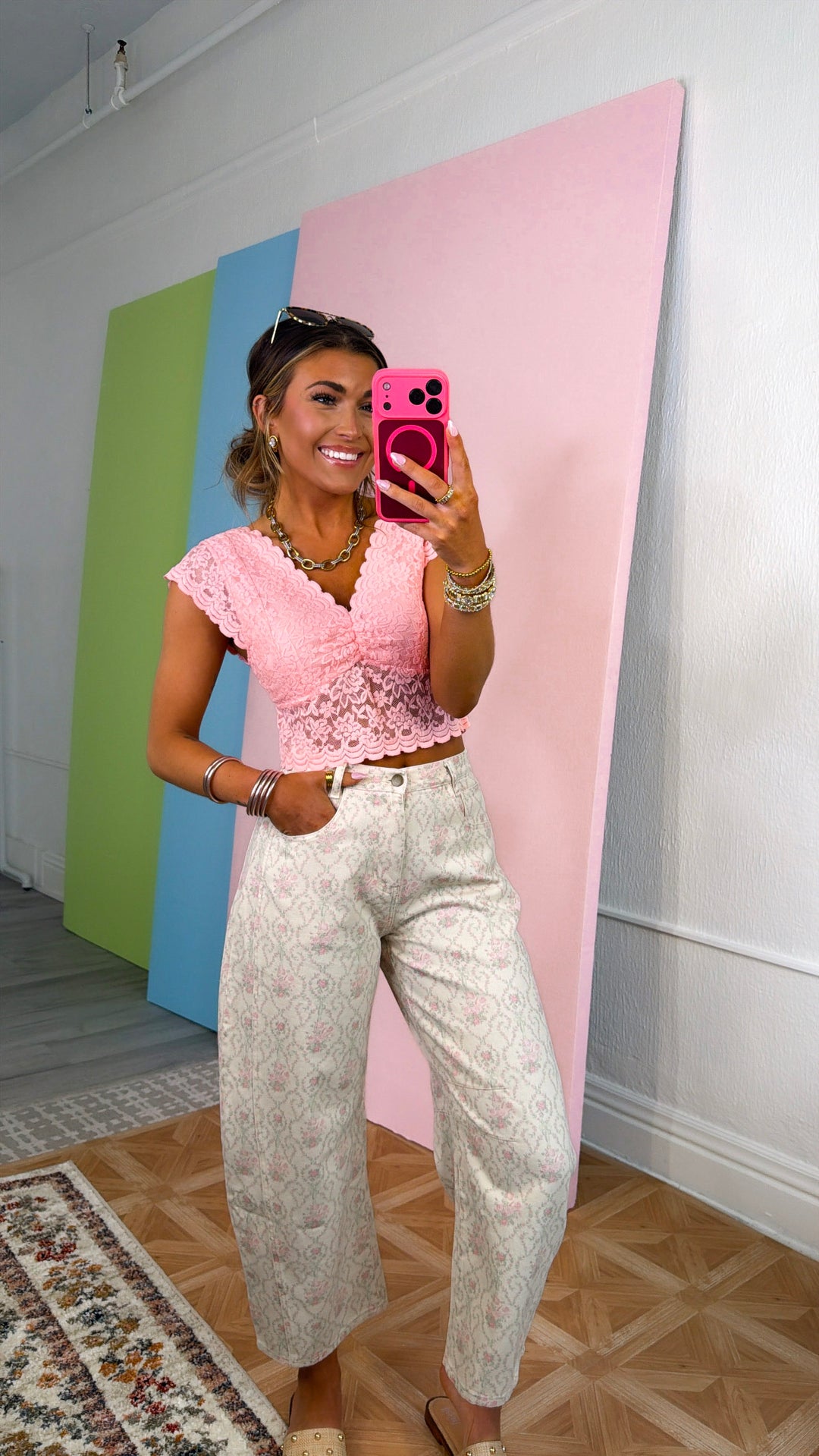 Southern Heirloom Barrels, Ivory/Pink/Green