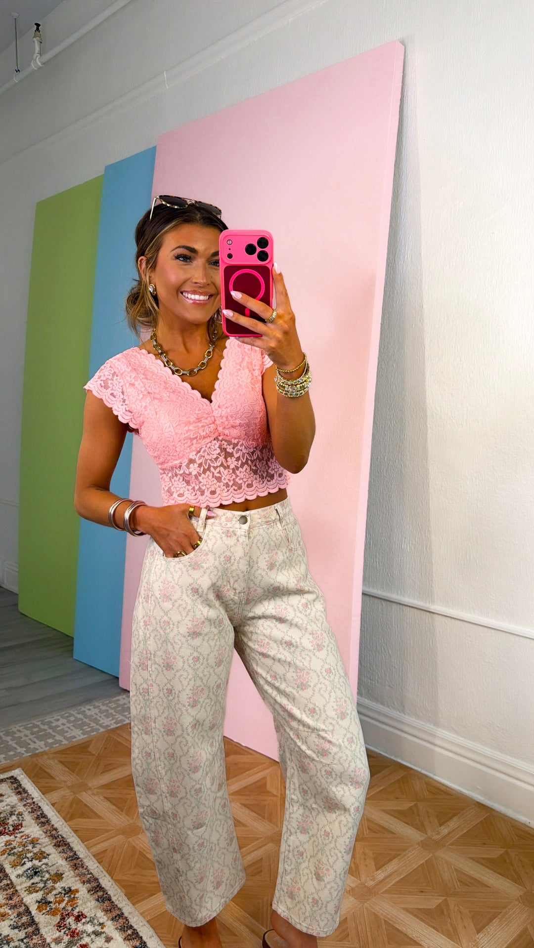 Southern Heirloom Barrels, Ivory/Pink/Green