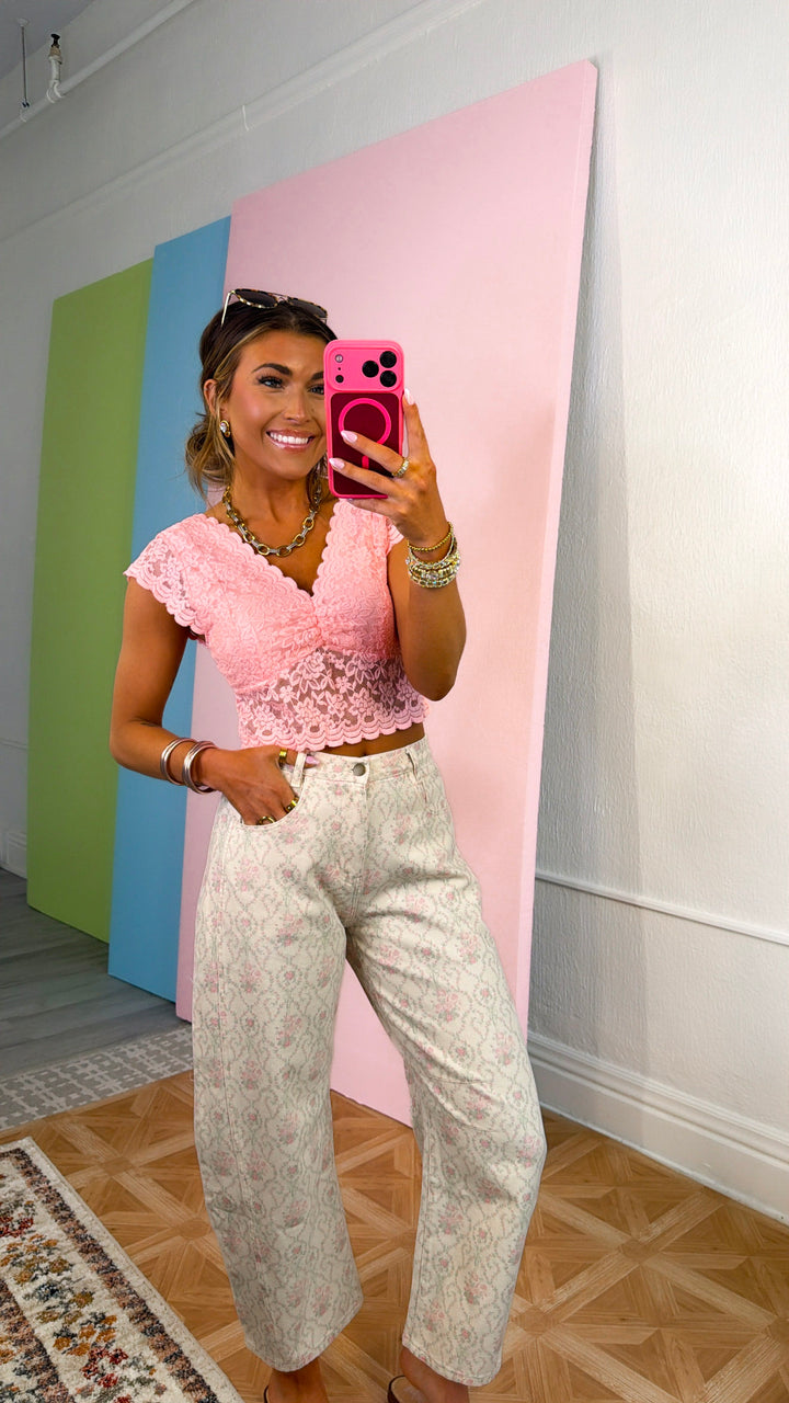 Southern Heirloom Barrels, Ivory/Pink/Green