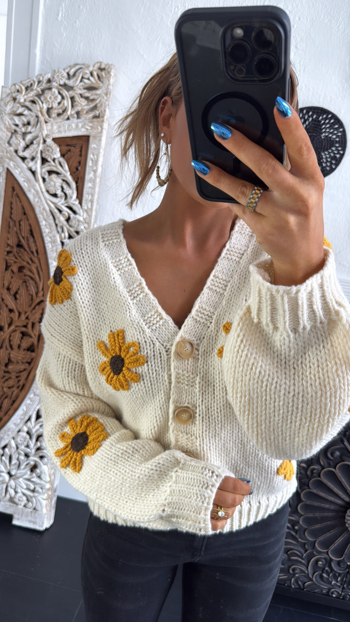 Sunflower Fields Cardigan, Cream
