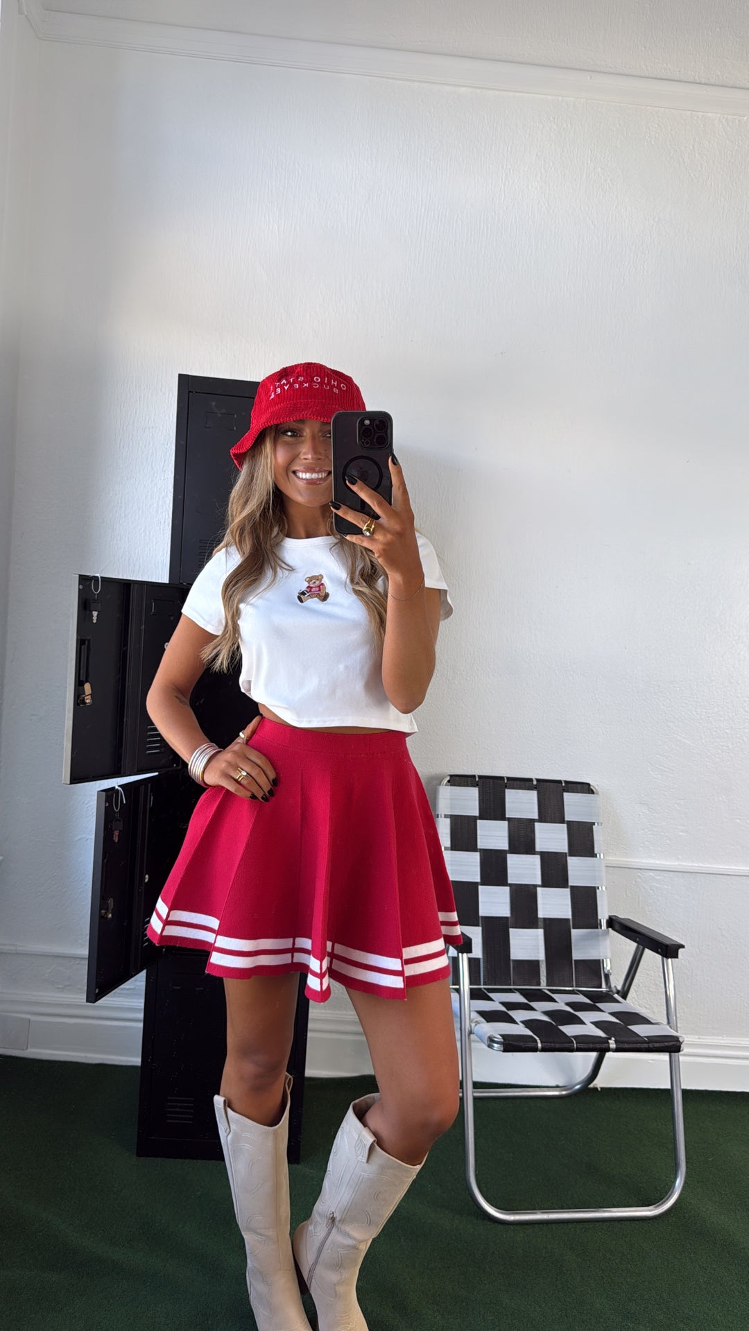 Red Game Day Cheer Skirt