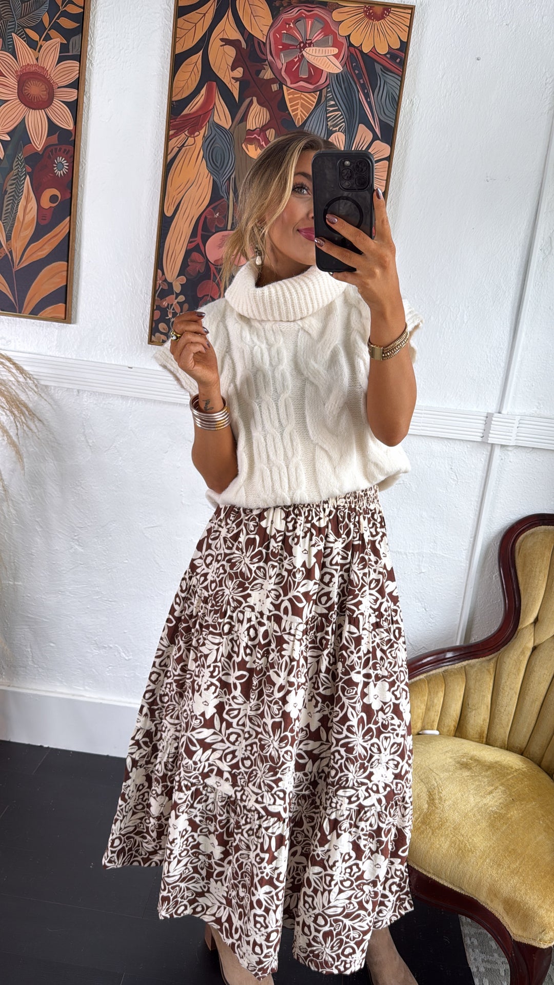 Cozy Knit Turtle Neck Sweater, Cream