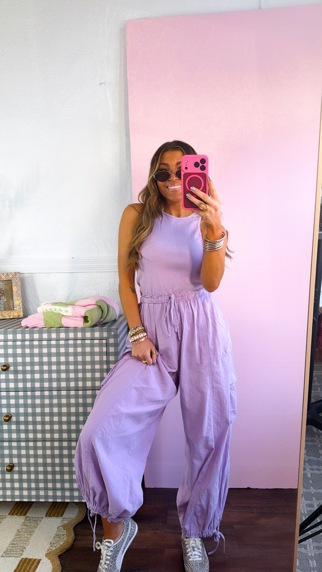 Corrie Cargo Pant Jumpsuit, Lavender