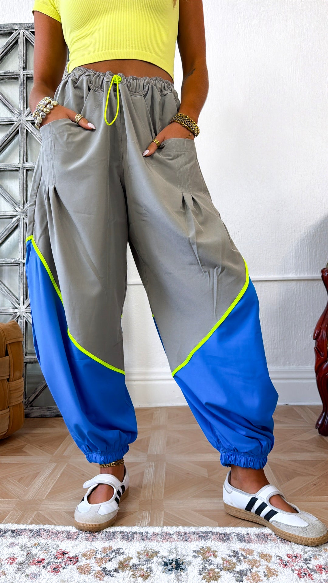 All In Comfort Windbreaker Joggers, Stone Taupe/ Sonic Blue