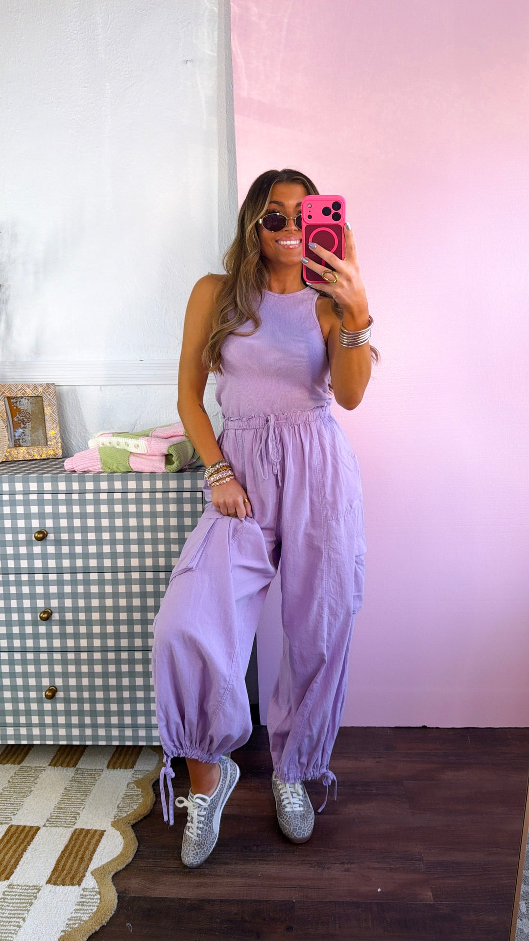 Corrie Cargo Pant Jumpsuit, Lavender