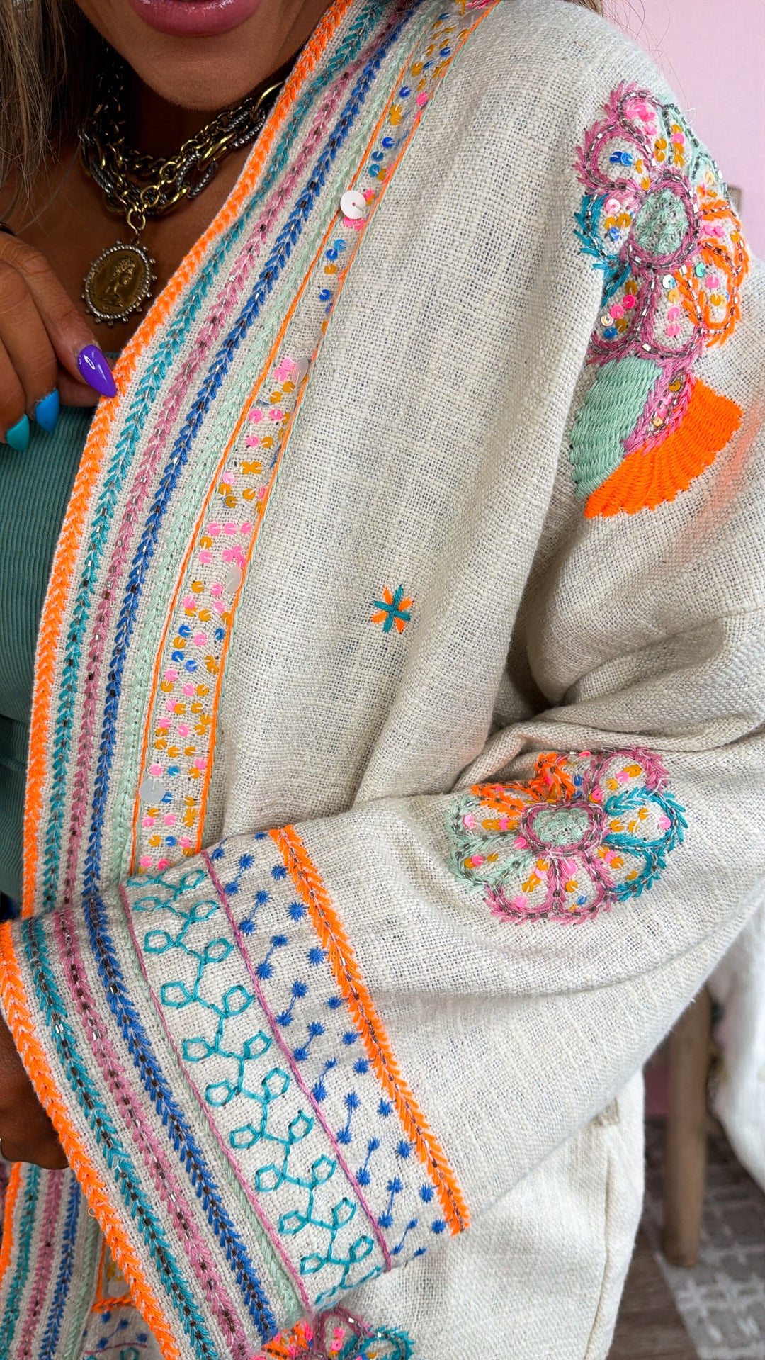 Light Up The Room Cardigan, Natural Multi