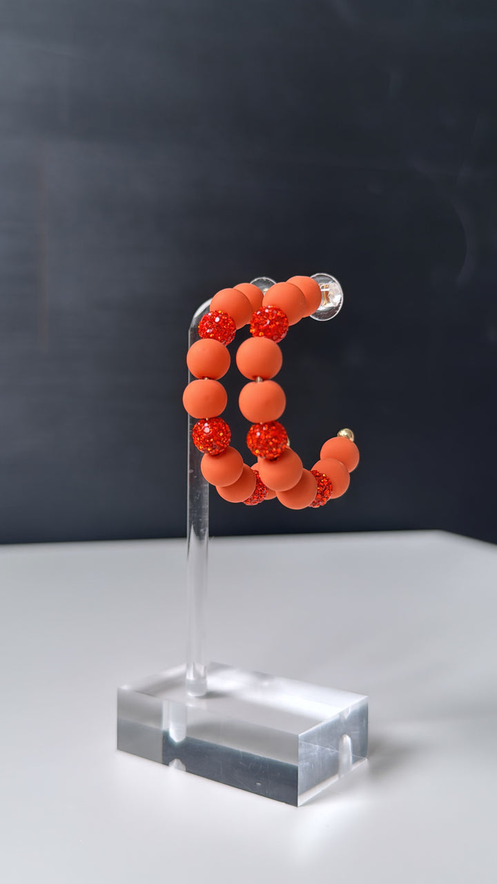 Crystal Ball Hoops, Orange