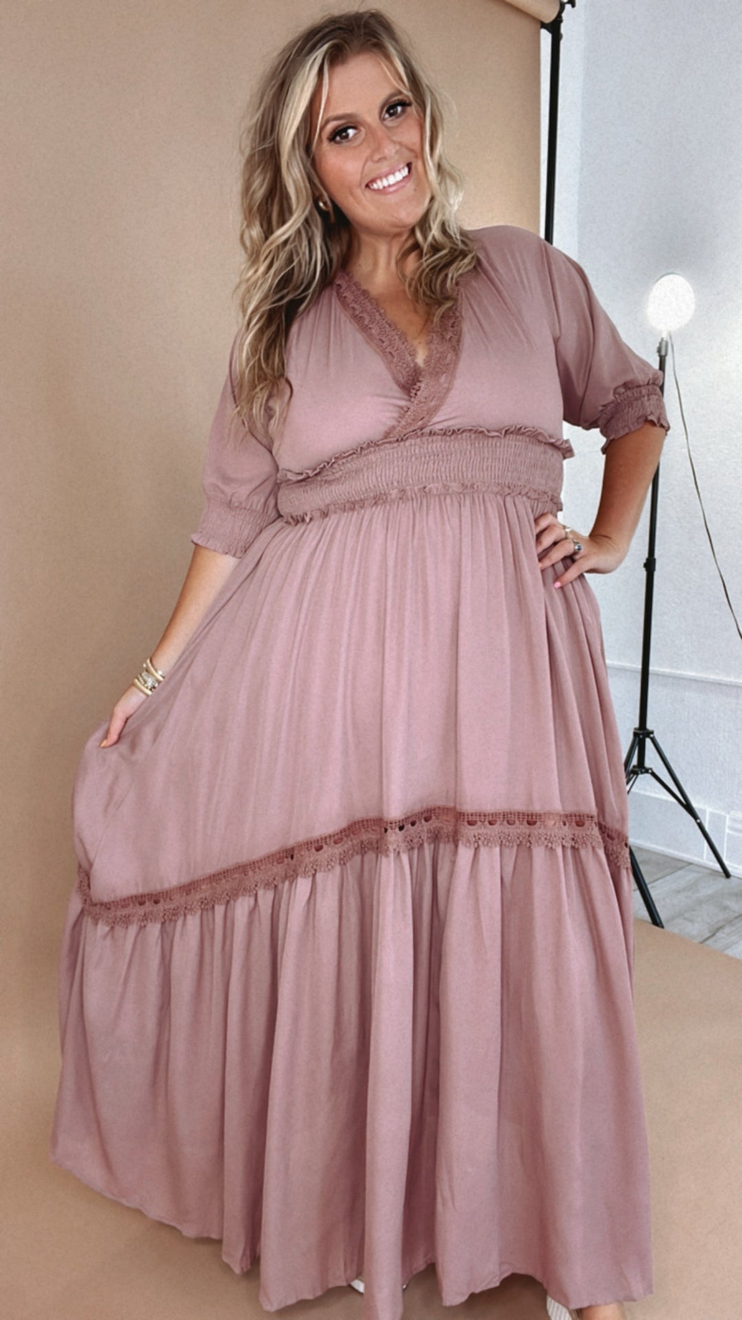 ECB Exclusive: Most Admired Maxi Dress , Blush – Everyday Chic Boutique