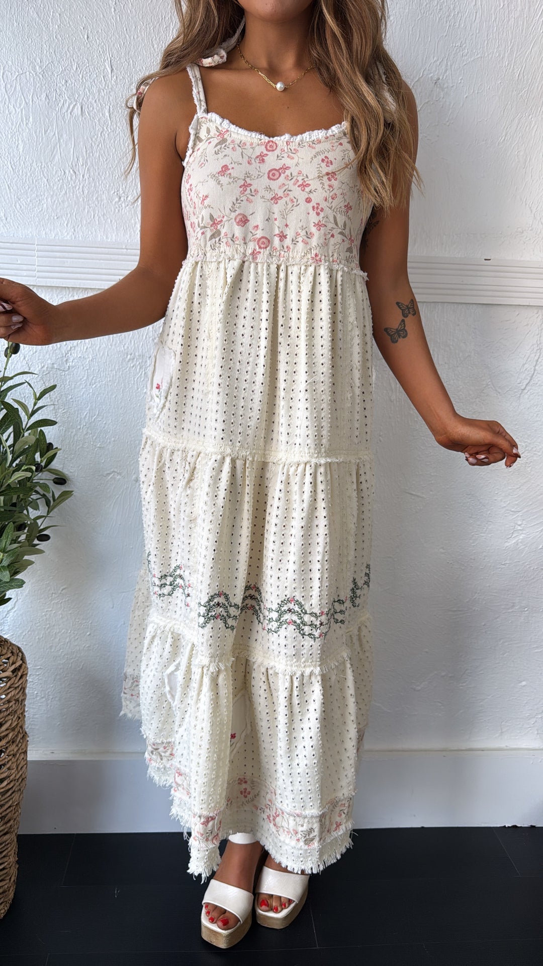 Fallin Florals Maxi Dress, Cream Everyday Chic Boutique Fallin Florals Maxi Dress, Cream Everyday Chic Boutique