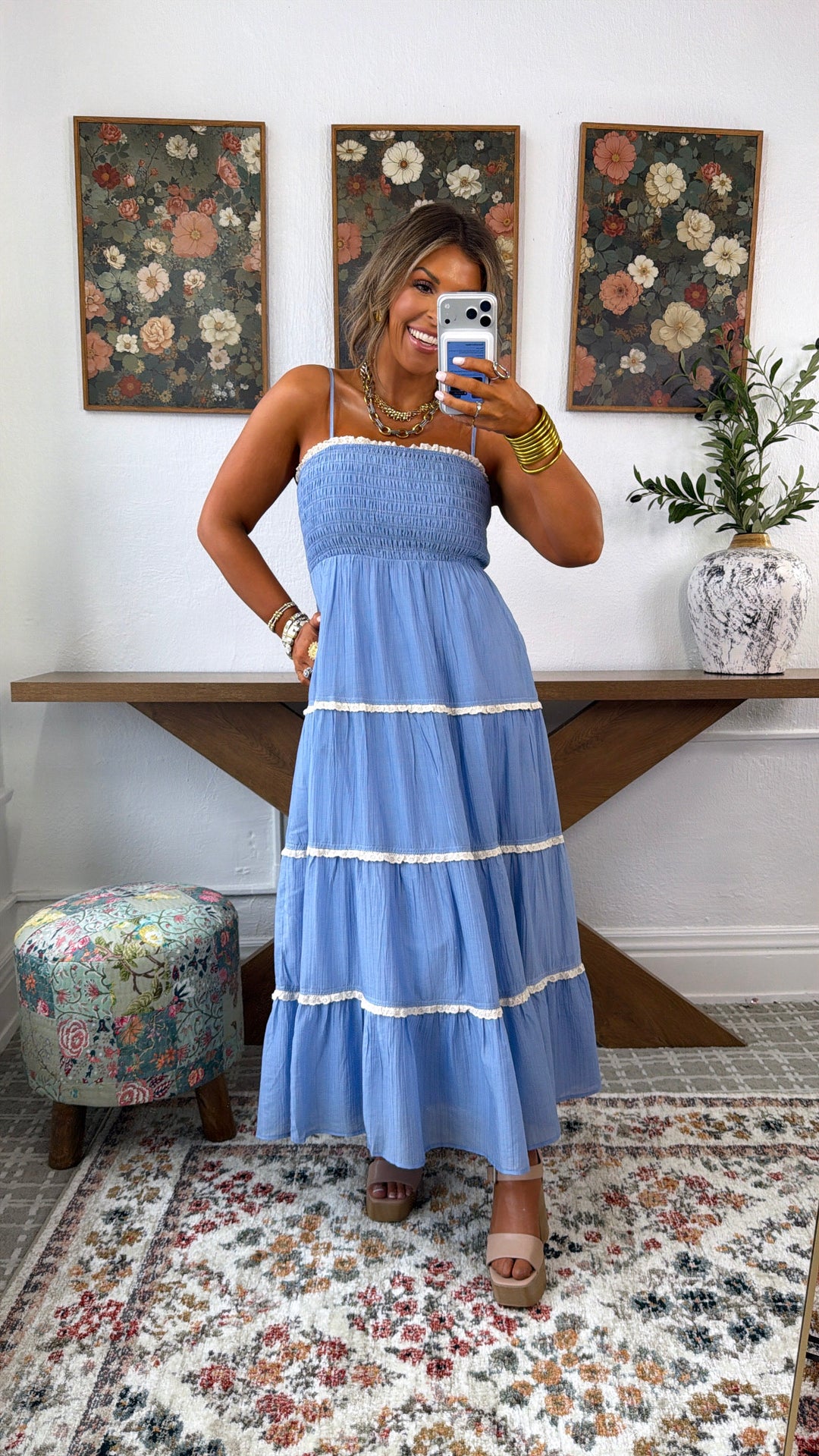 Lily Pad Maxi Dress, Periwinkle