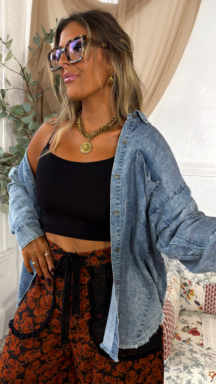 The Canyon Denim Top, Deep Blue
