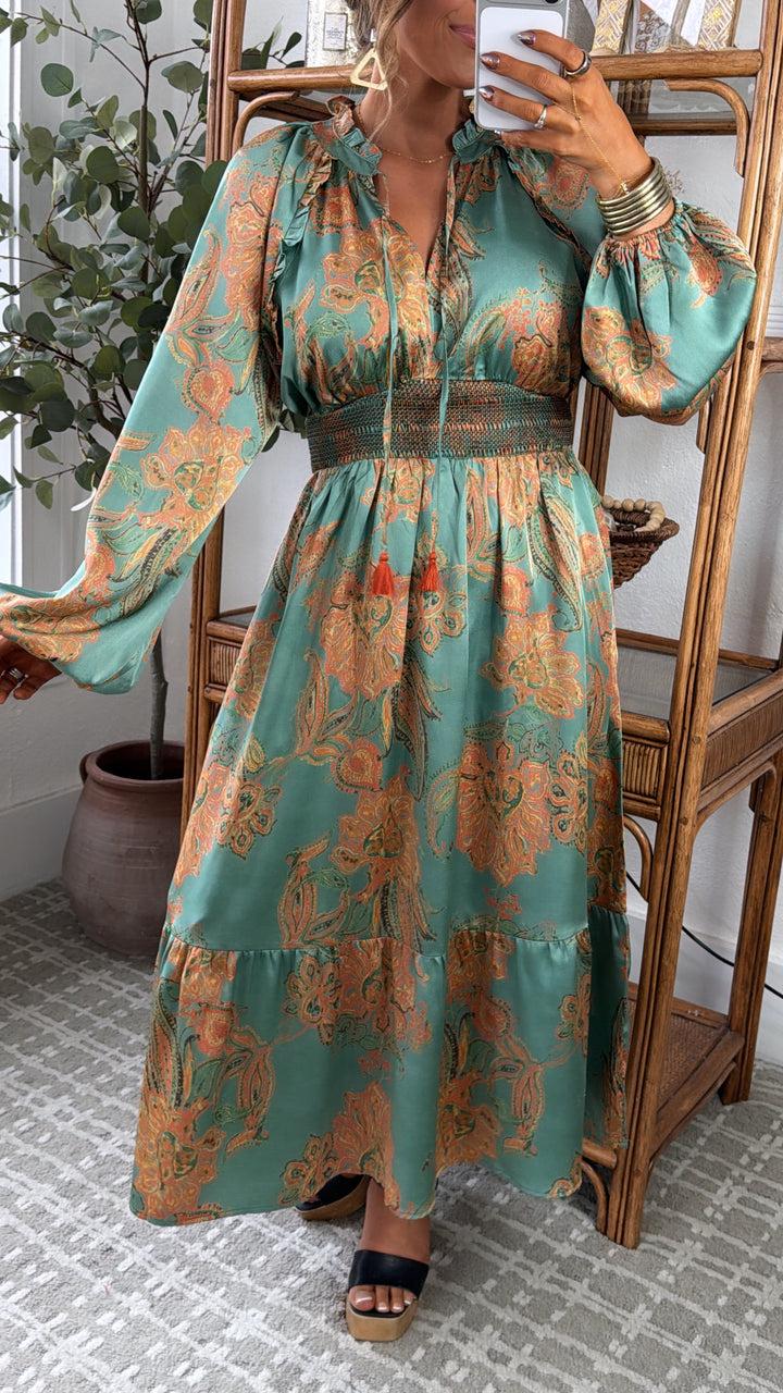 Maplevine Midi Dress, Emerald