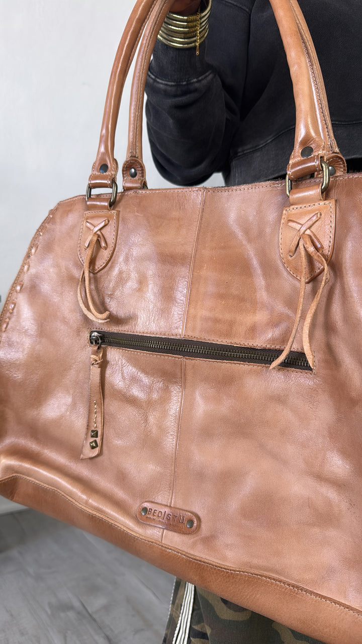 Rockaway Leather Tote, Tan Rustic