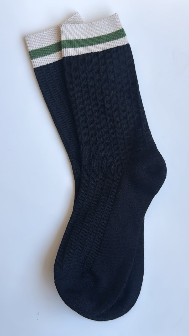 Colorblock Socks, Black