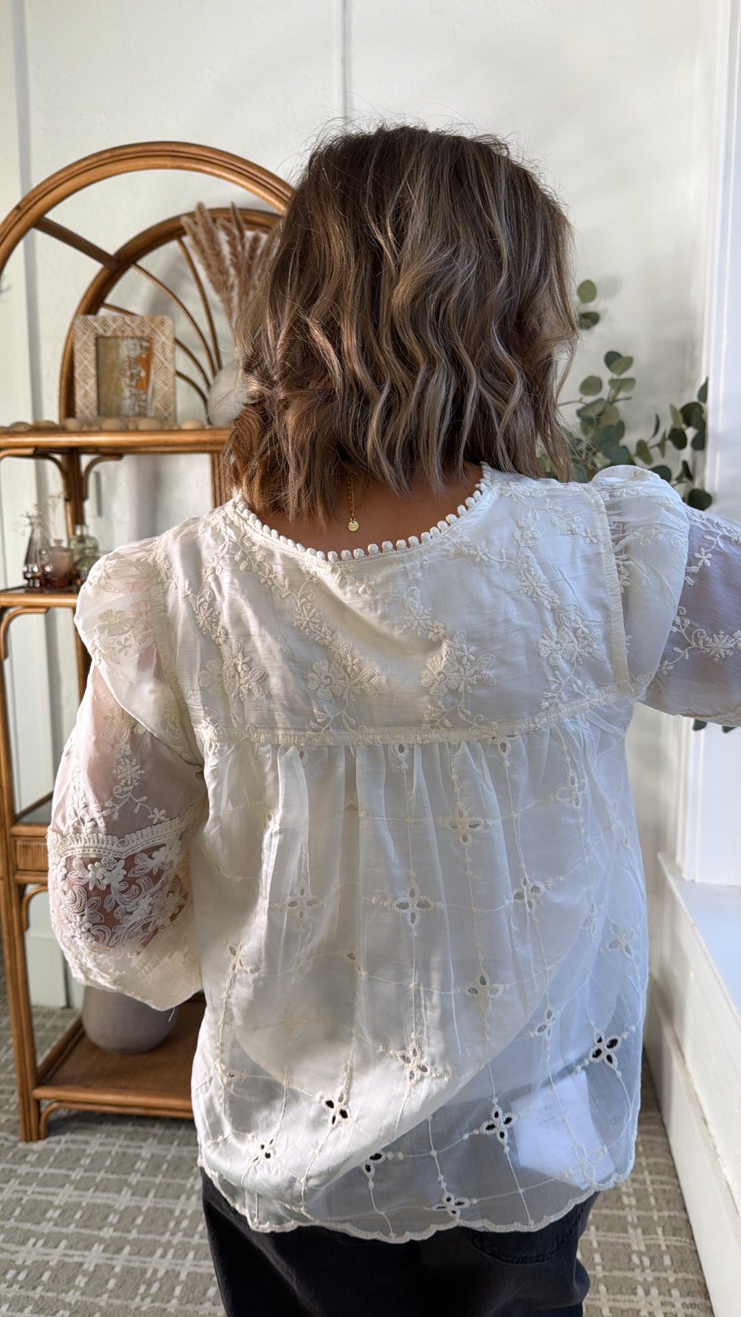 Clover Mix Top, Ecru