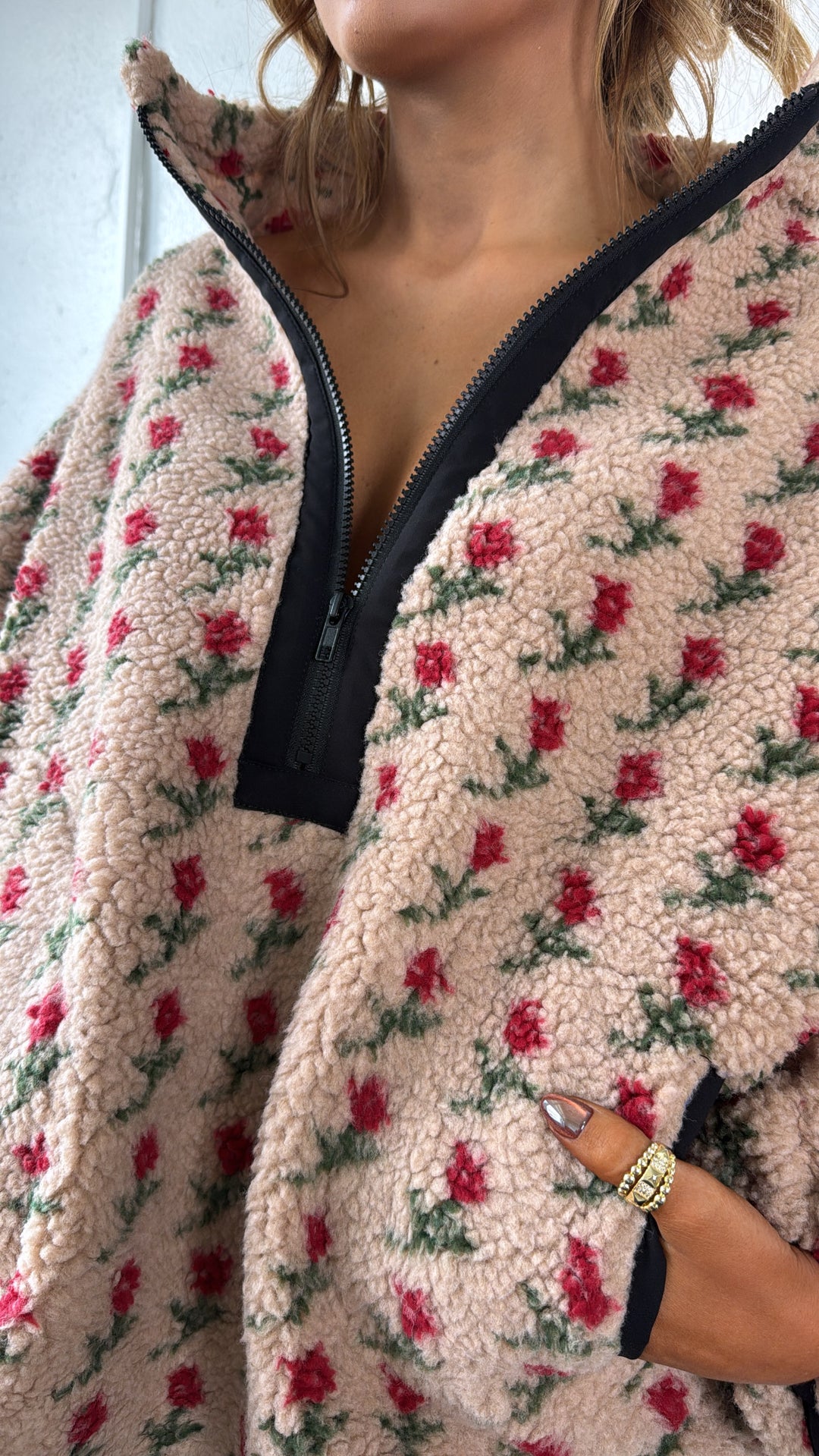 Winter Rose Quarter Zip, Sand